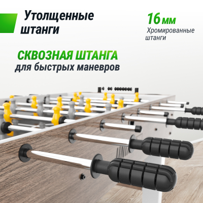 Игровой стол Unix line Футбол - Кикер (125х61 см) Grey Wood