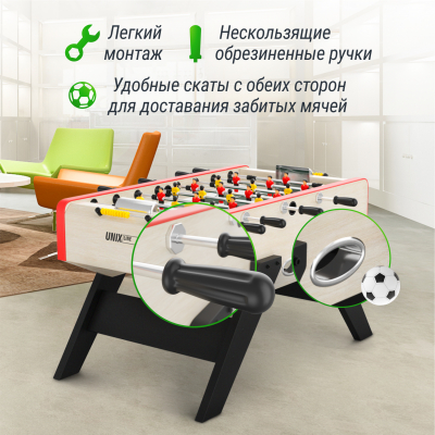 Игровой стол Unix line Футбол - Кикер (140х70см) Light Wood