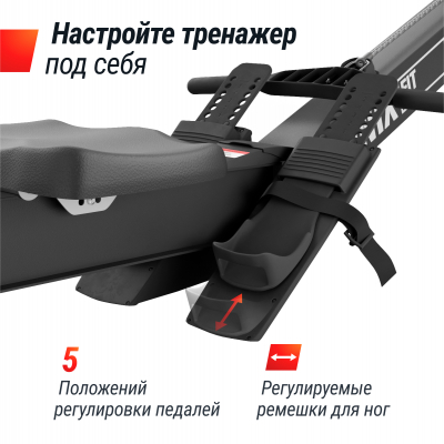 Гребной тренажер UnixFit Air Magnetic Rower-X Black