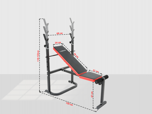 Скамья силовая со стойками UnixFit BENCH 120