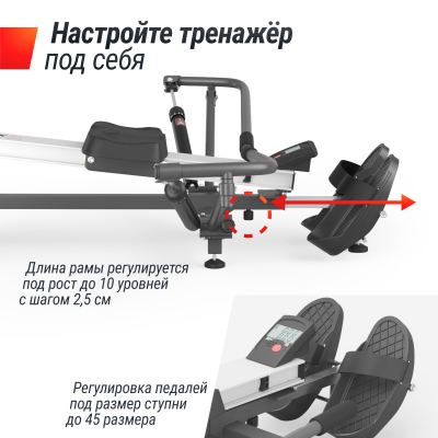 Гребной тренажер UnixFit гидравлический 320G