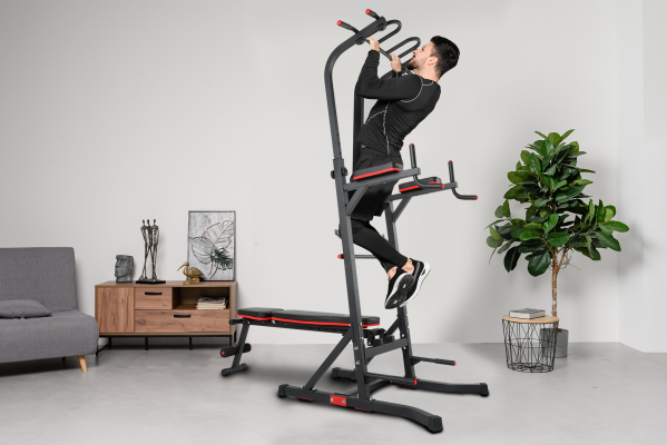 Турник-пресс-брусья со скамьей  UnixFit POWER TOWER 150P