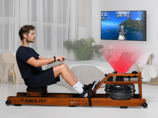 Гребной тренажер UnixFit Wood Rower Light