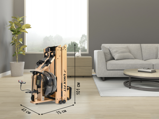 Гребной тренажер UnixFit Fit Wood Rower Dark