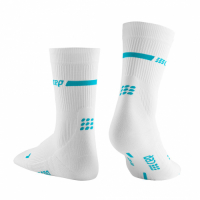 Мужские спортивные компрессионные носки CEP Short Socks 3.0 / Белый-Голубой