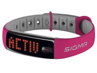 Шагомер Sigma ACTIVO, цвет: розовый, функции: количество шагов, расстояние, калории, индикация трёх зон активности, часы, продолжительность и качество сна (с приложением SIGMA ACTIV), на правую/левую руку, влагостойкость IPX7
