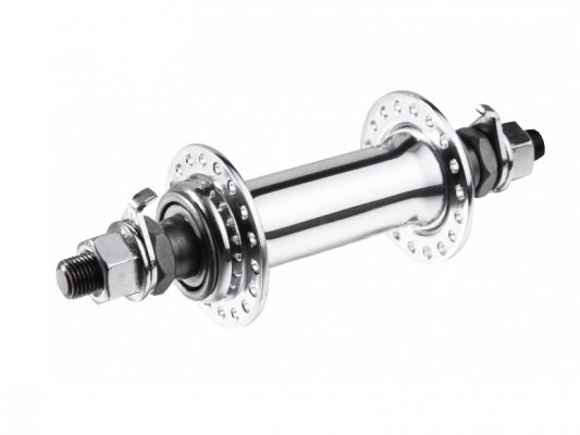 Велосипедная втулка Shunfeng TBS MTB передняя стальная 3/8x14Gx36Hx100x140 на гайках серебристая