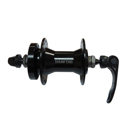 Втулка TBS MTB передняя алюминиевая 3/8x14Gx36Hx100x108, под диск, с эксцентриком чёрная