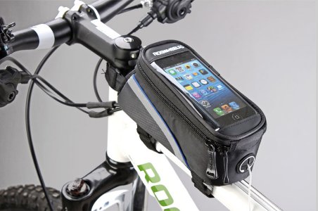 Сумка для велосипеда  TBS Mingda сумка на раму l19,5хh9хw8,5 с отделением для смартфона, окошко 4,8", крепление на липучках, материал 420d влагостойкий