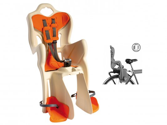 Детское заднее велокресло BELLELLI B-One Clamp. Цвет: кремовый, темно-серый, серебристый, темно-синий. Вес до 22 килограмм