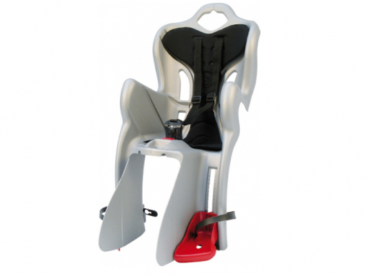 Детское заднее велокресло BELLELLI B-One Clamp. Цвет: кремовый, темно-серый, серебристый, темно-синий. Вес до 22 килограмм