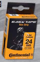 Ободная лента CONTINENTAL Easy Tape Rim Strip (до 116 PSI), чёрная, 22 - 622, 2 шт.