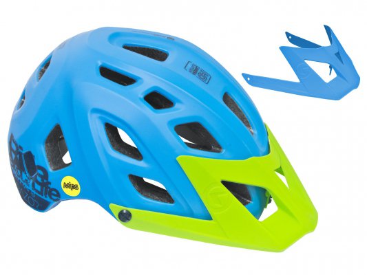 Шлем велосипедный  Kellys razor mips ocean blue, 23 отверстия, платформа для камеры, дополнительный козырёк, система защиты головы mips