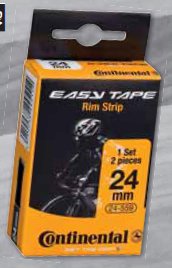Ободная лента  CONTINENTAL easy tape rim strip (до 116 psi), чёрная, 20 - 584, 2 шт.