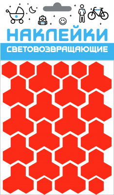 Набор наклеек световозвращающих  "Кристалл" красный, COVA SPORT