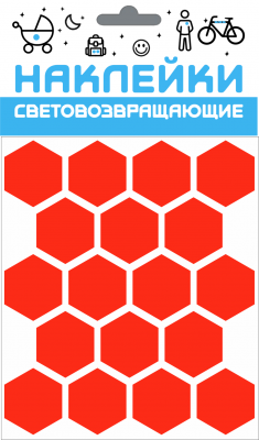 Набор наклеек световозвращающих  "Сота" красный, COVA SPORT