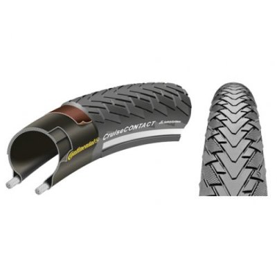 Покрышка  CONTINENTAL Contact Cruiser 28 x 2,2 (55-622) чёрная с светоотражающей полосой