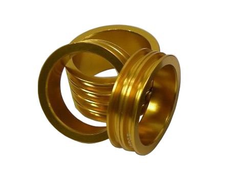 Кольцо проставочное 1-1/8"х10мм NECO золотое, алюминий