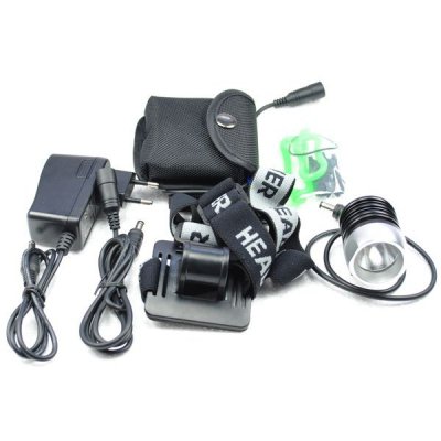 Велосипедный и налобный фонарь FanShine 1600-люмен, 3 режима. (черный-серебристый)