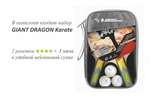 Набор для настольного тенниса Giant Dragon Karate (2 ракетки, 3 мяча)