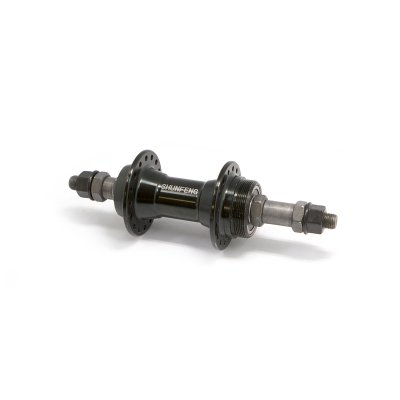 Втулка  TBS MTB задняя алюминиевая под трещотку, 3/8x14Gx32Hx135x170 на промподшипниках, на гайках, чёрная