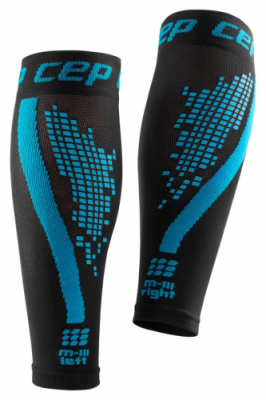 Женские спортивные компрессионные гетры CEP Calf Sleeves / Черный-Синий