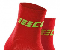 Женские ультралегкие спортивные компрессионные носки CEP Ultralight Short Socks / Красный-Зеленый