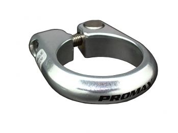 Зажим PROMAX подседельный 31,8мм, алюминий, под шестигранник, для шосейных велосипедов, серебр., вес 23г