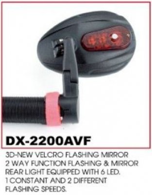 Зеркало TBS DX-2200AVF с 6-диодной красной мигалкой